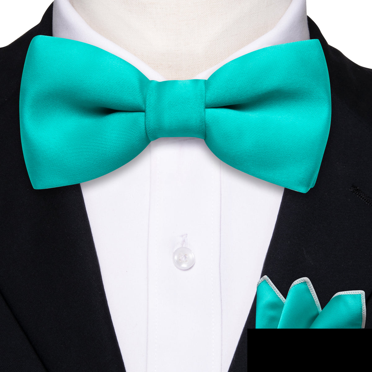 Aqua Solid Kids Bow Tie Set - GentCrest - View 6