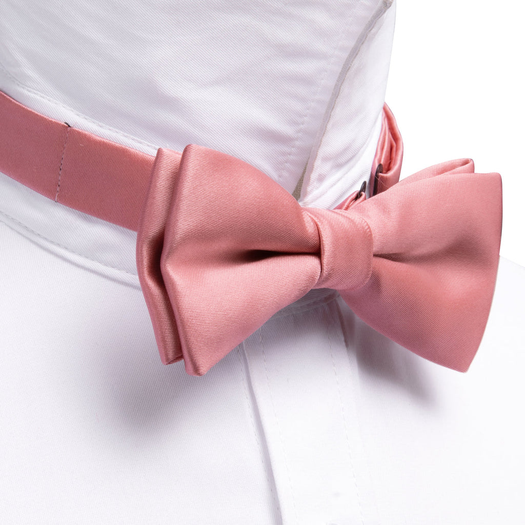 Light Coral Solid Kids Bow Tie Set - GentCrest - View 2