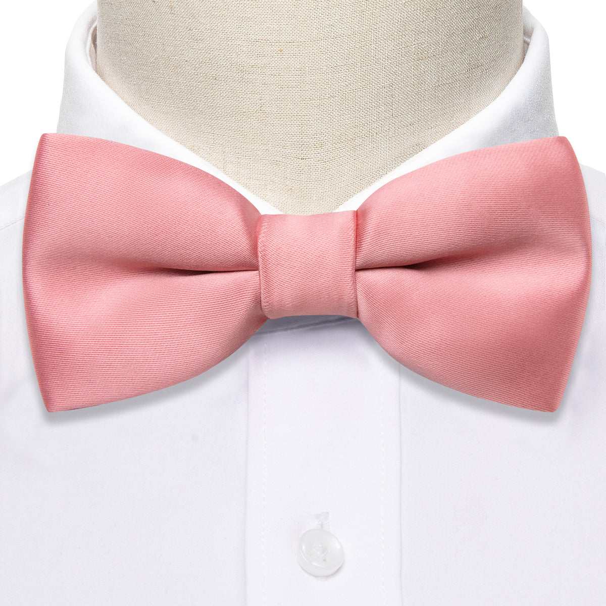 Light Coral Solid Kids Bow Tie Set - GentCrest - View 3