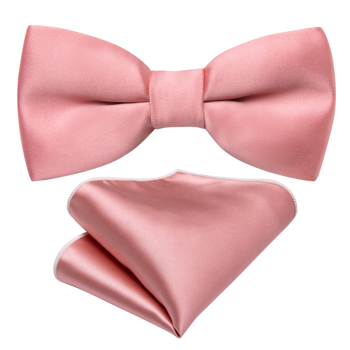 Light Coral Solid Kids Bow Tie Set - GentCrest - View 5