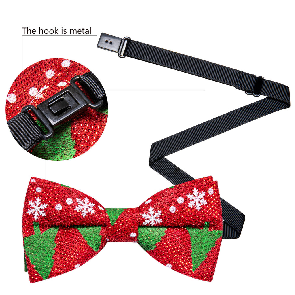 Red Green Christmas Tree Bow Tie Set - GentCrest - View 5