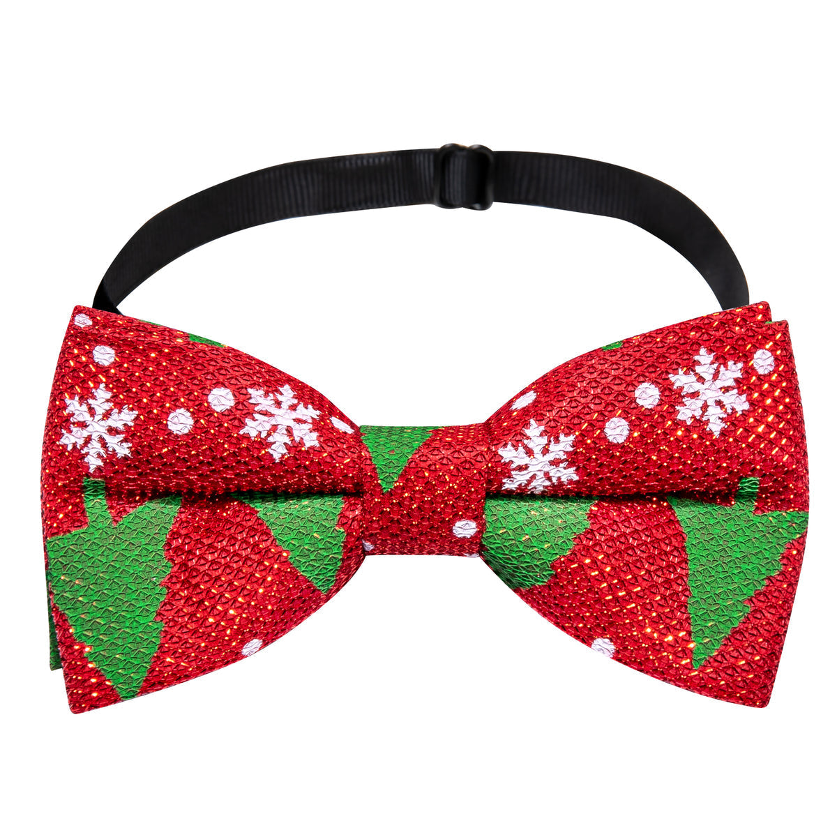 Red Green Christmas Tree Bow Tie Set - GentCrest - View 4