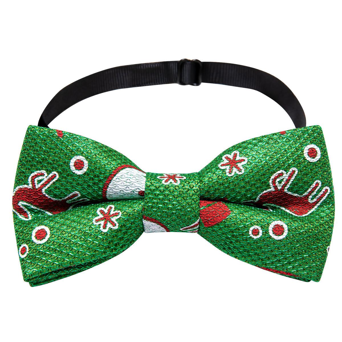 Green Brown Elk Silk Christmas Bow Tie Set - GentCrest - View 4