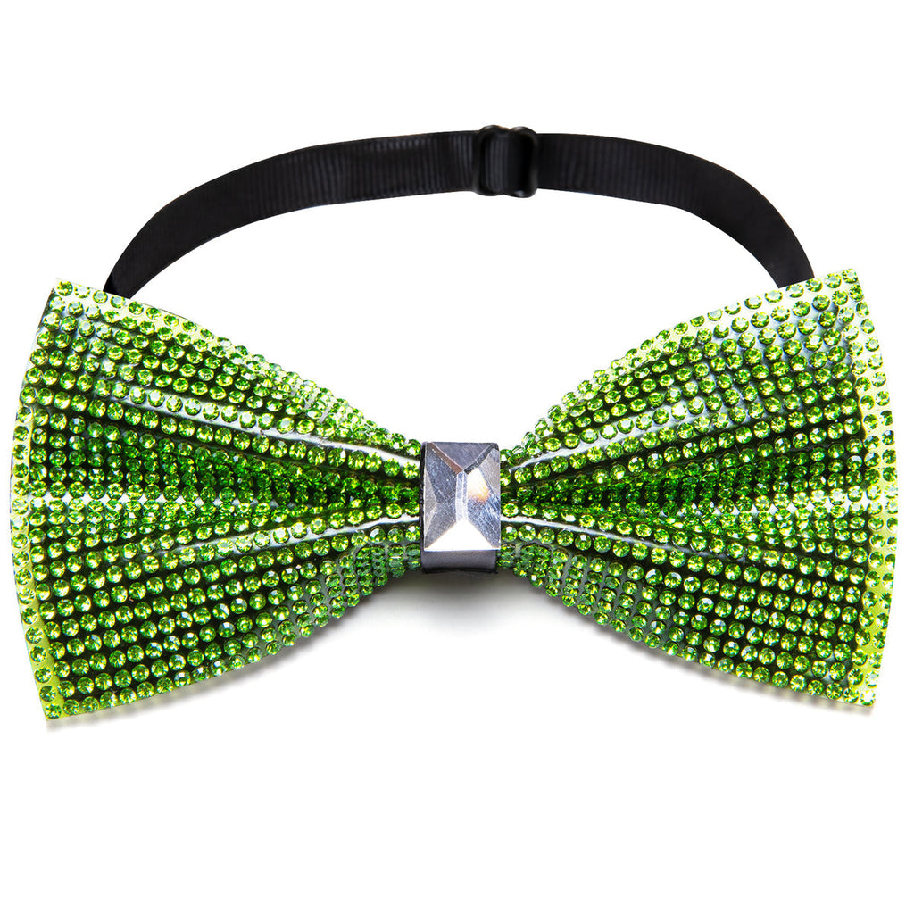 Green Shining Rhinestones Bow Tie Set - GentCrest - View 5