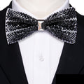 Black Shining Rhinestones Bow Tie Set - GentCrest