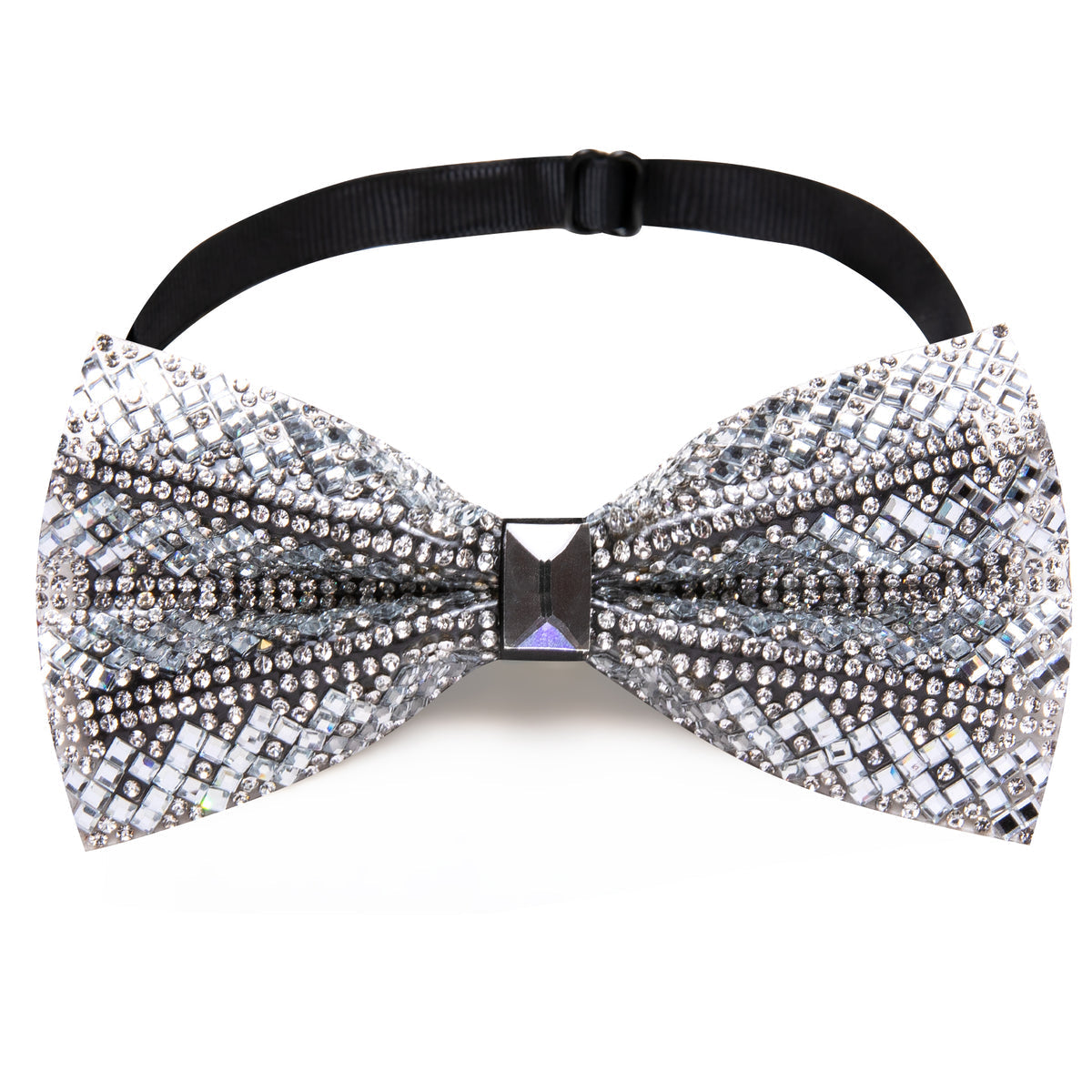 White Rhinestones Shining Bow Tie Set - GentCrest - View 4