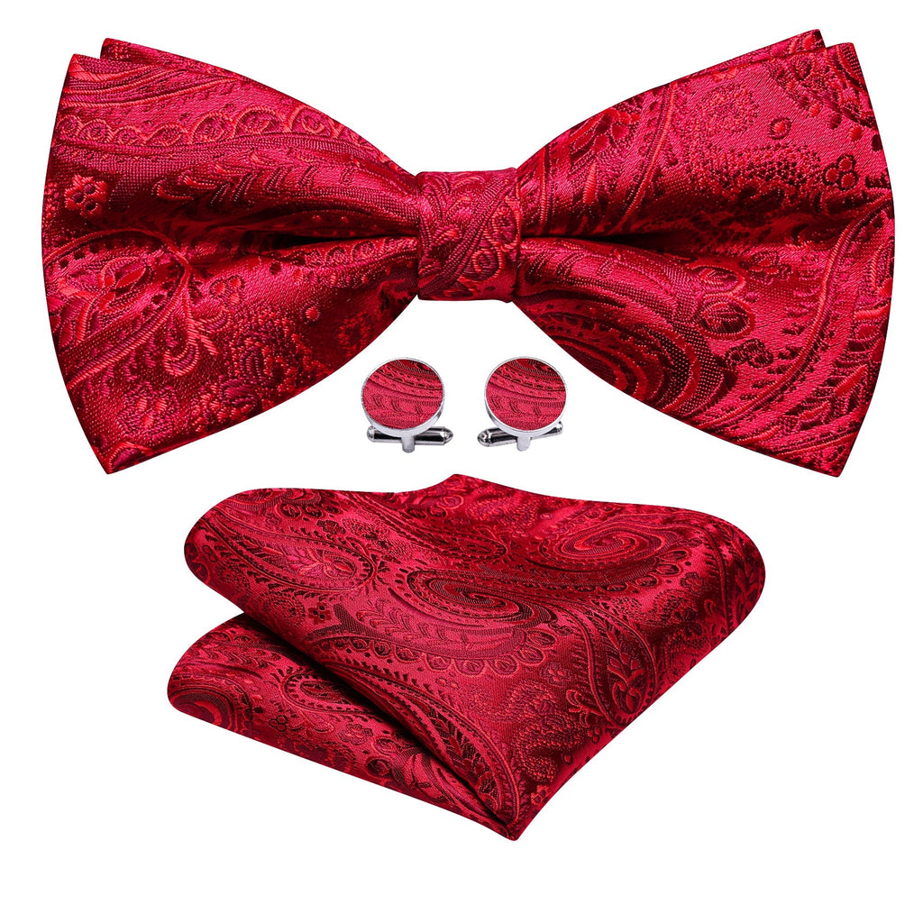 GentCrest Red Paisley Bowtie Set - Image 2