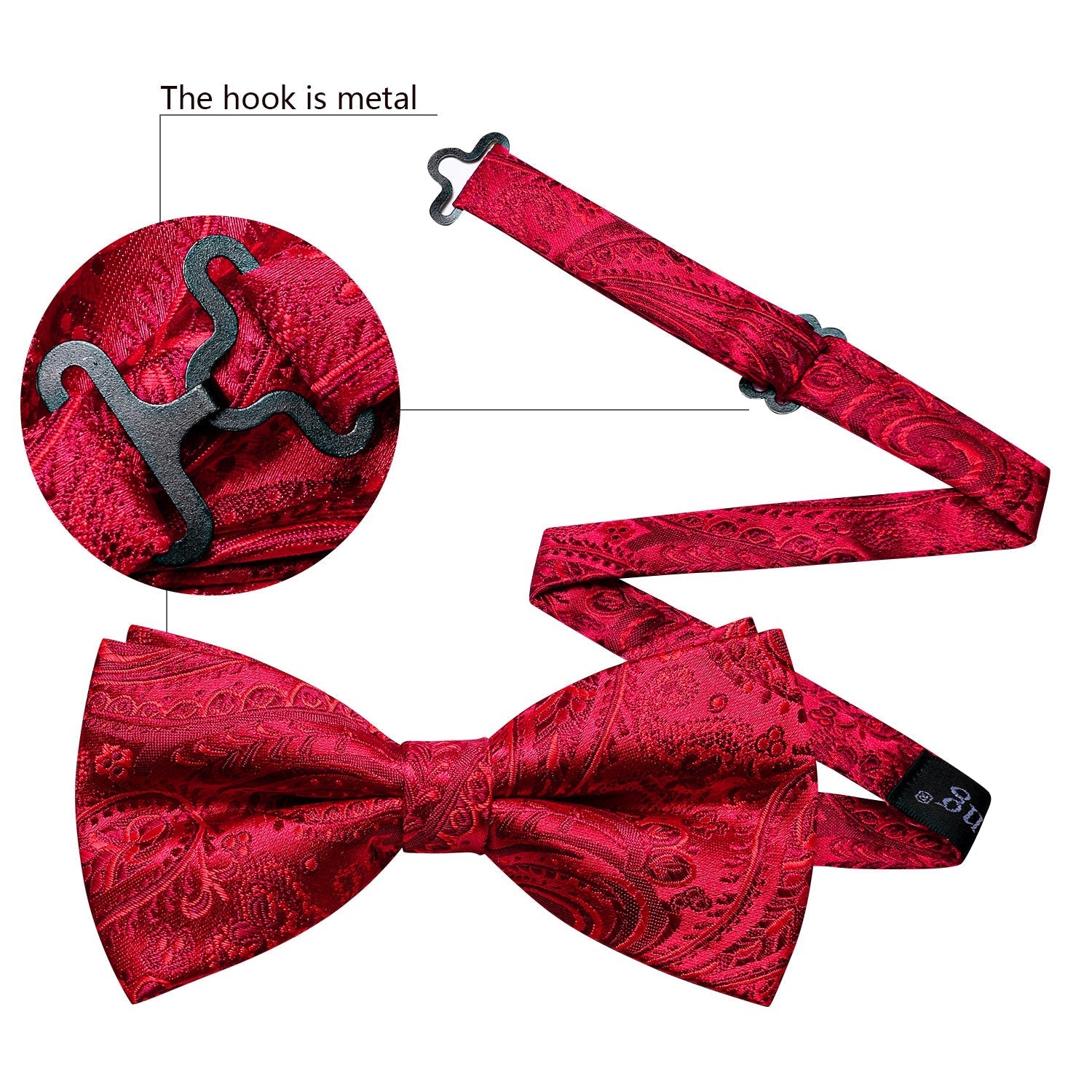 GentCrest Red Paisley Bowtie Set - Image 4