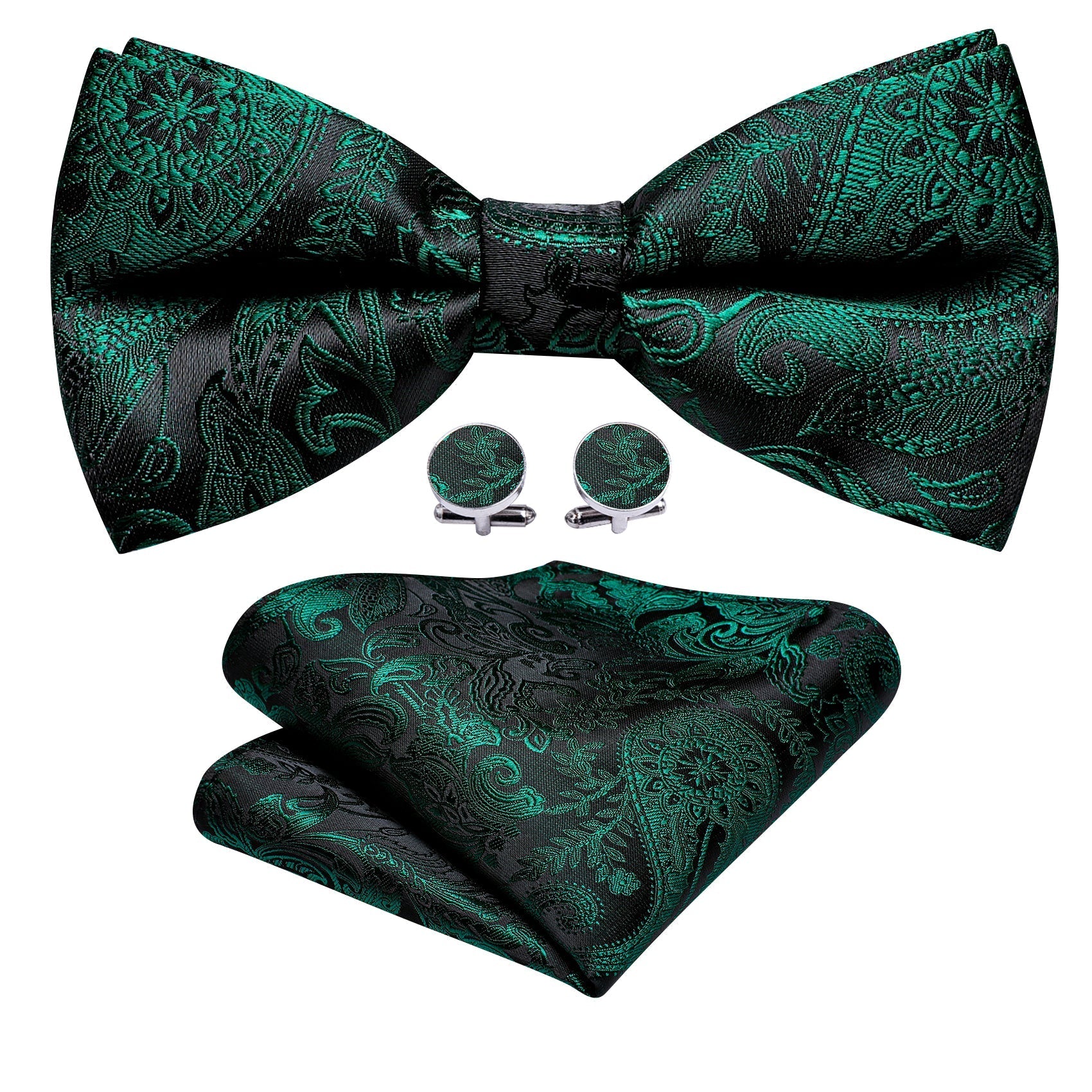 GentCrest Green Paisley Bowtie Set - Image 2