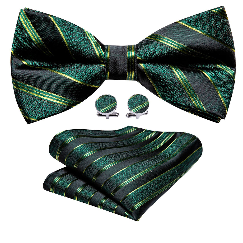 GentCrest Green Striped Bowtie Set - Image 2