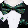 GentCrest Black Striped Bow Ties - Image 1
