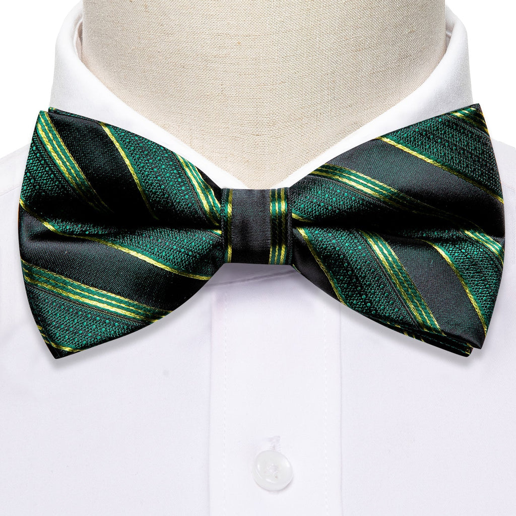 GentCrest Green Striped Bowtie Set - Image 4