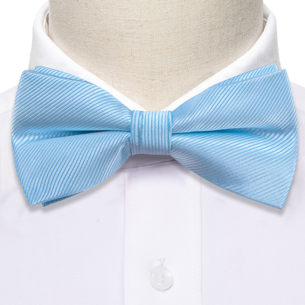 Blue Solid Bow Tie Set - GentCrest - View 3