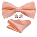 Pale Orange Solid Bow Tie Set - GentCrest