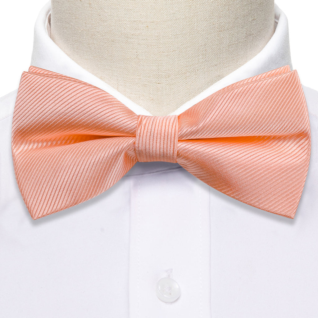 Pale Orange Solid Bow Tie Set - GentCrest - View 3