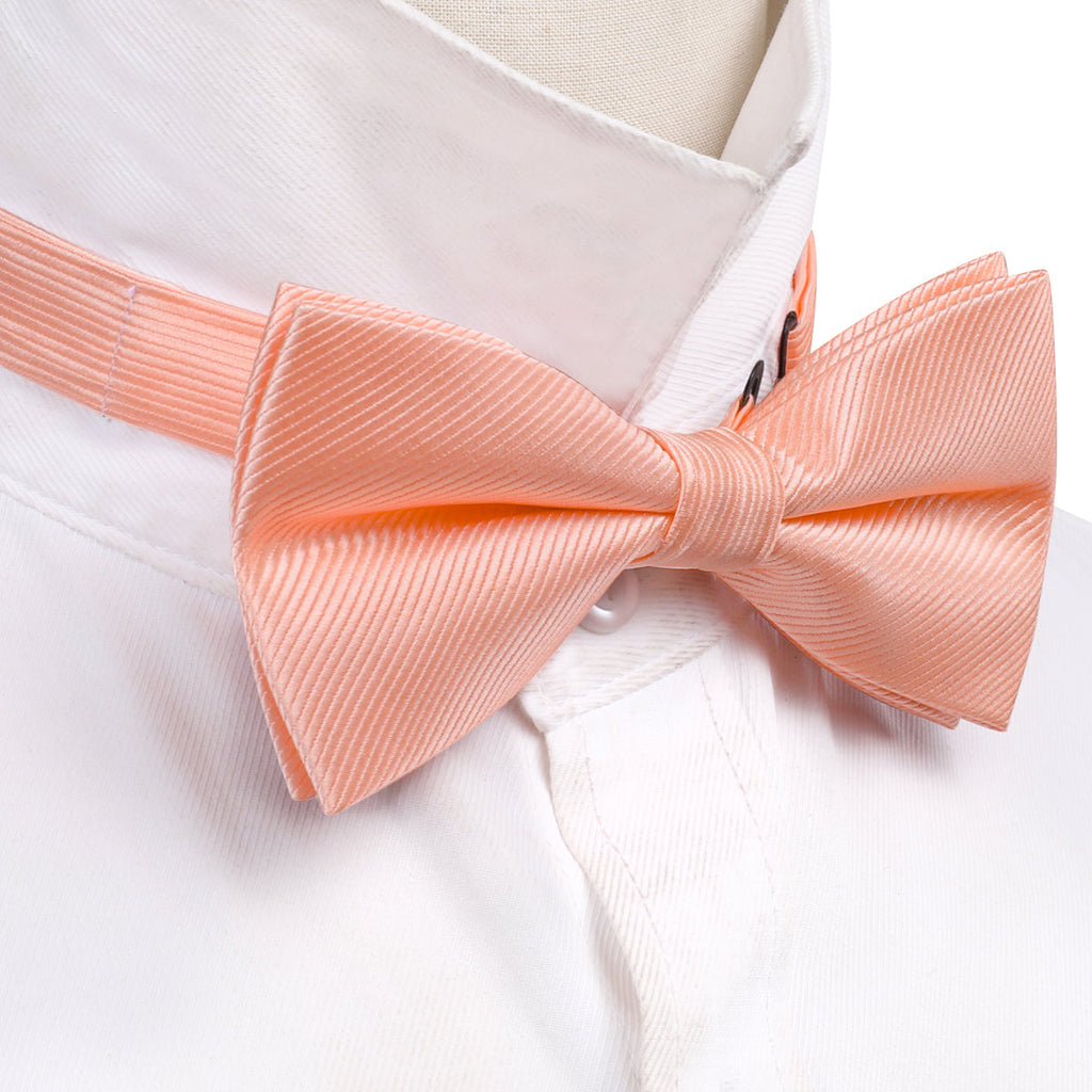 Pale Orange Solid Bow Tie Set - GentCrest - View 4