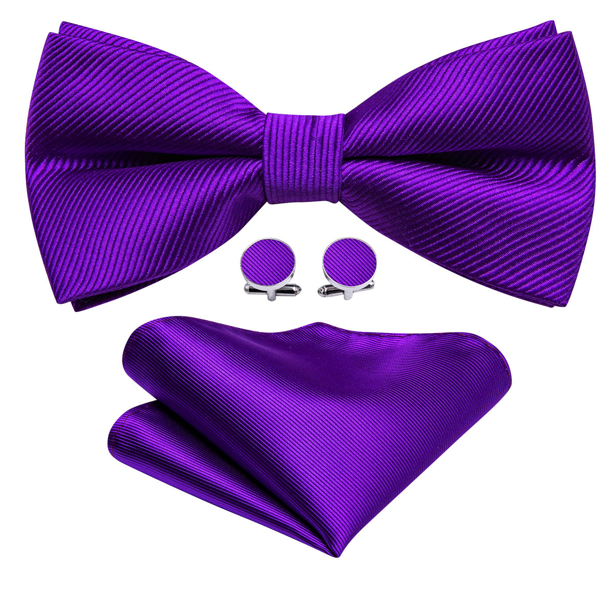 Hyacinth Solid Bow Tie Set - GentCrest