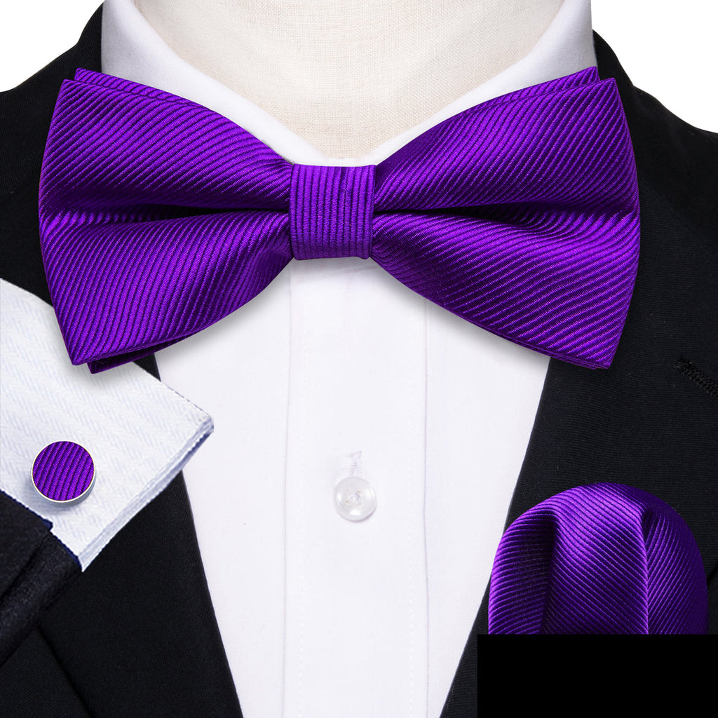 Hyacinth Solid Bow Tie Set - GentCrest - View 2