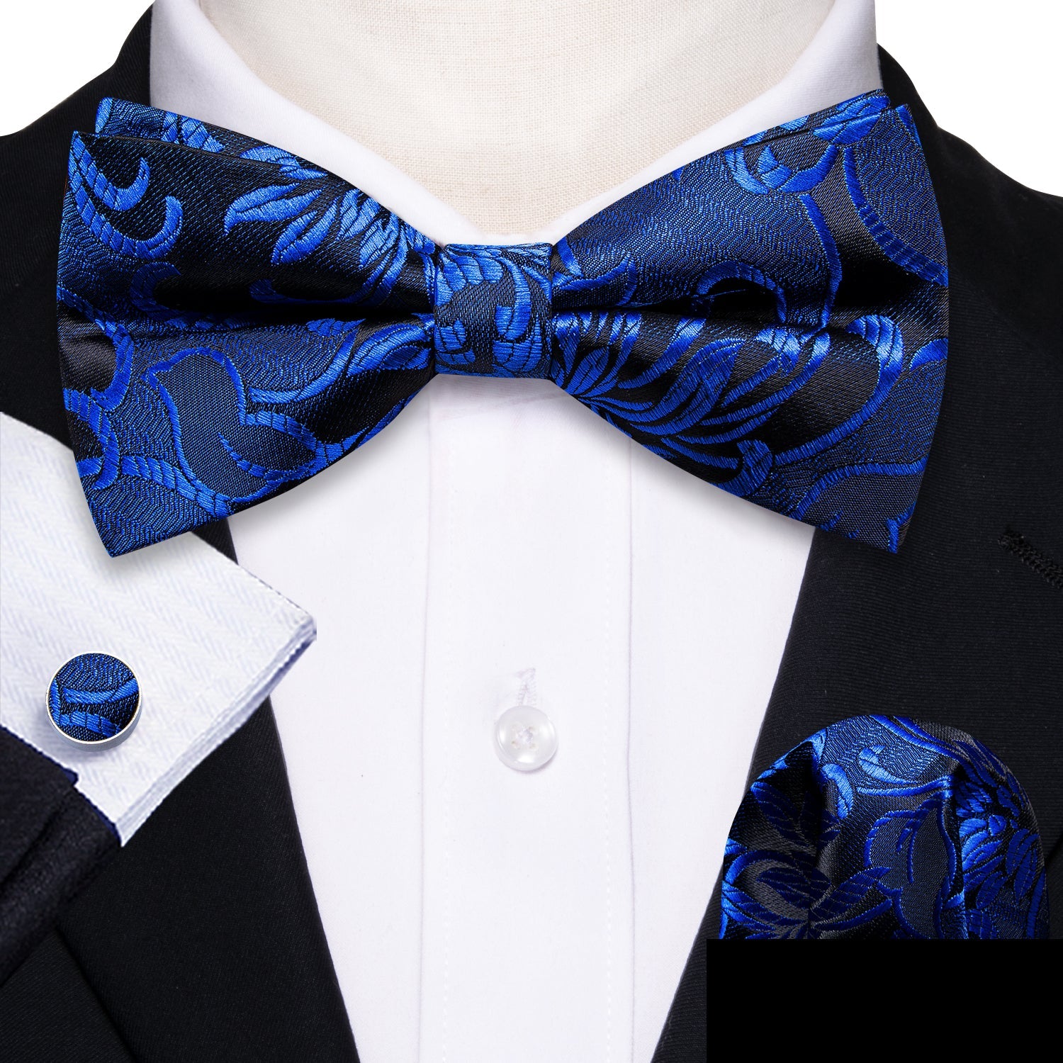 GentCrest Black Floral Bowtie Set - Image 1