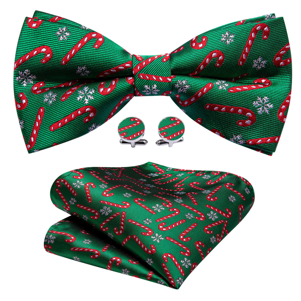 Green Christmas Crutch Bow Tie Set - GentCrest