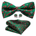 Green Christmas Crutch Bow Tie Set - GentCrest