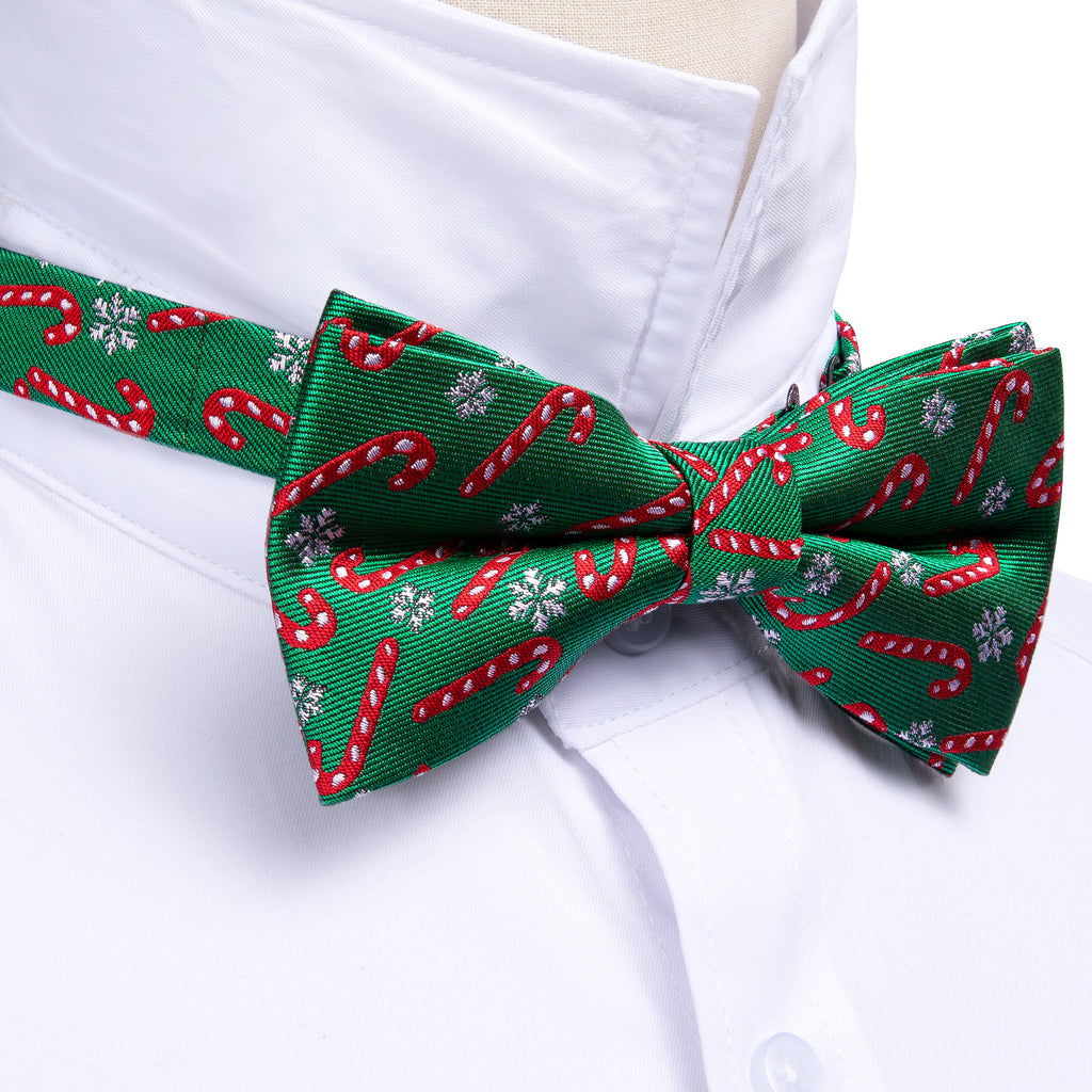 Green Christmas Crutch Bow Tie Set - GentCrest - View 3