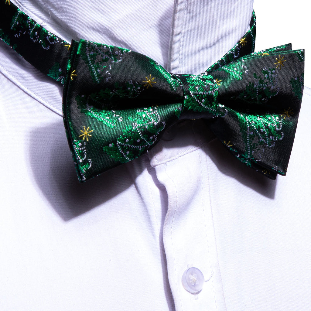 Green Xmas Tree Bow Tie Set - GentCrest - View 4