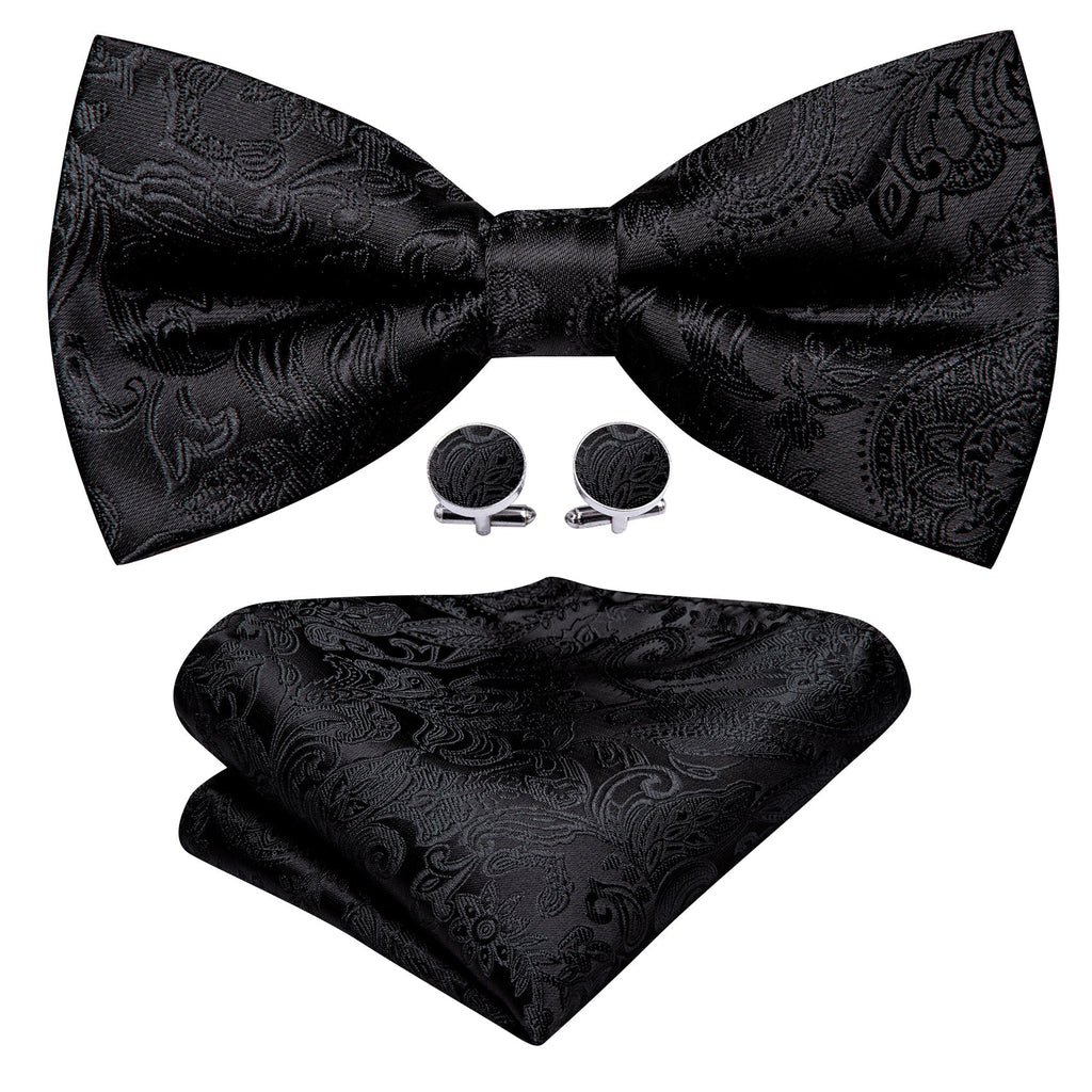 GentCrest Black Paisley Bowtie Set - Image 2