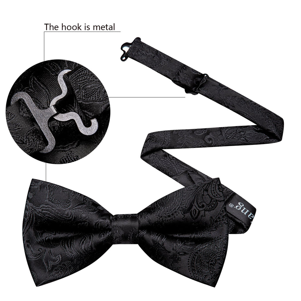 GentCrest Black Paisley Bowtie Set - Image 4
