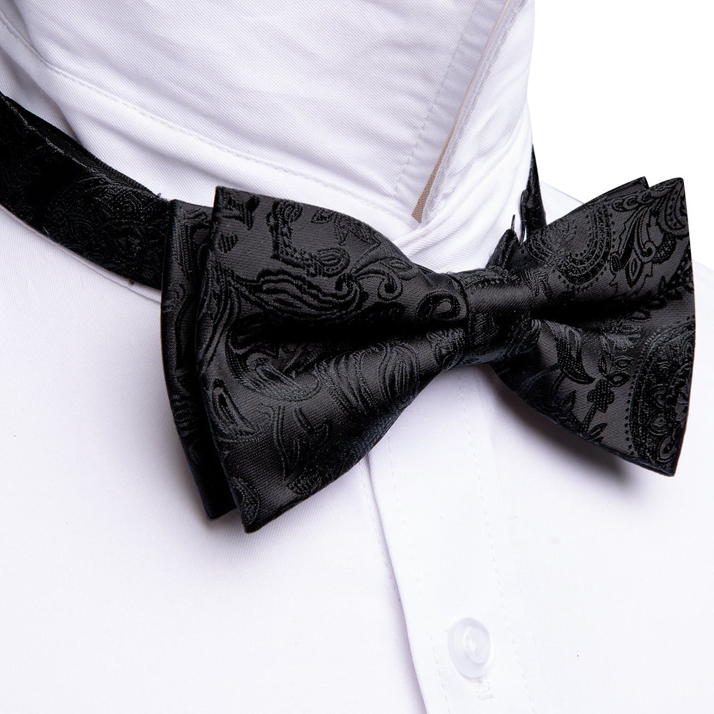 GentCrest Black Paisley Bowtie Set - Image 5