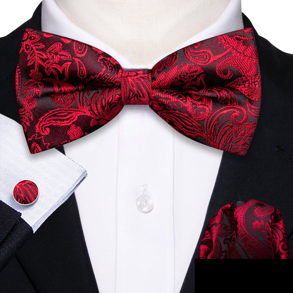 GentCrest Black Paisley Bowtie Set - Image 1
