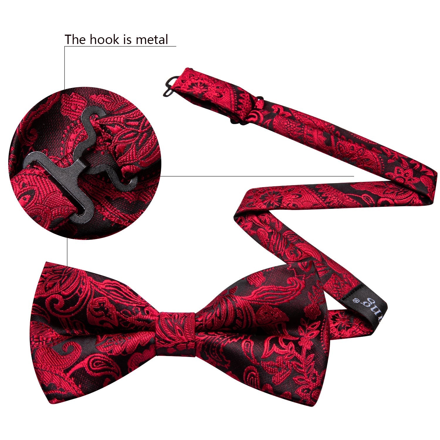 GentCrest Black Paisley Bowtie Set - Image 4