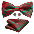 Red Green Elk Christmas Bow Tie Set - GentCrest