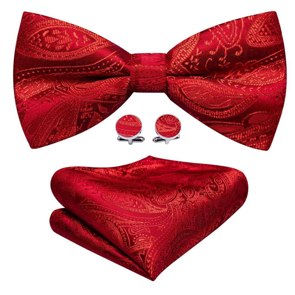GentCrest Red Paisley Bowtie Set - Image 2