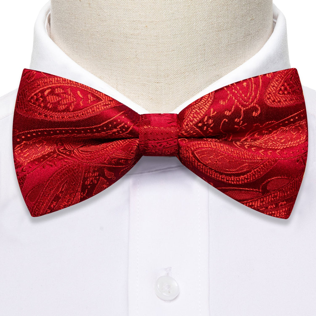 GentCrest Red Paisley Bowtie Set - Image 3