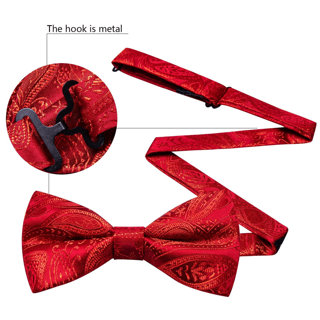 GentCrest Red Paisley Bowtie Set - Image 4