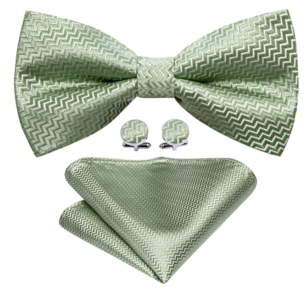 Green Curve Bow Tie Set - GentCrest