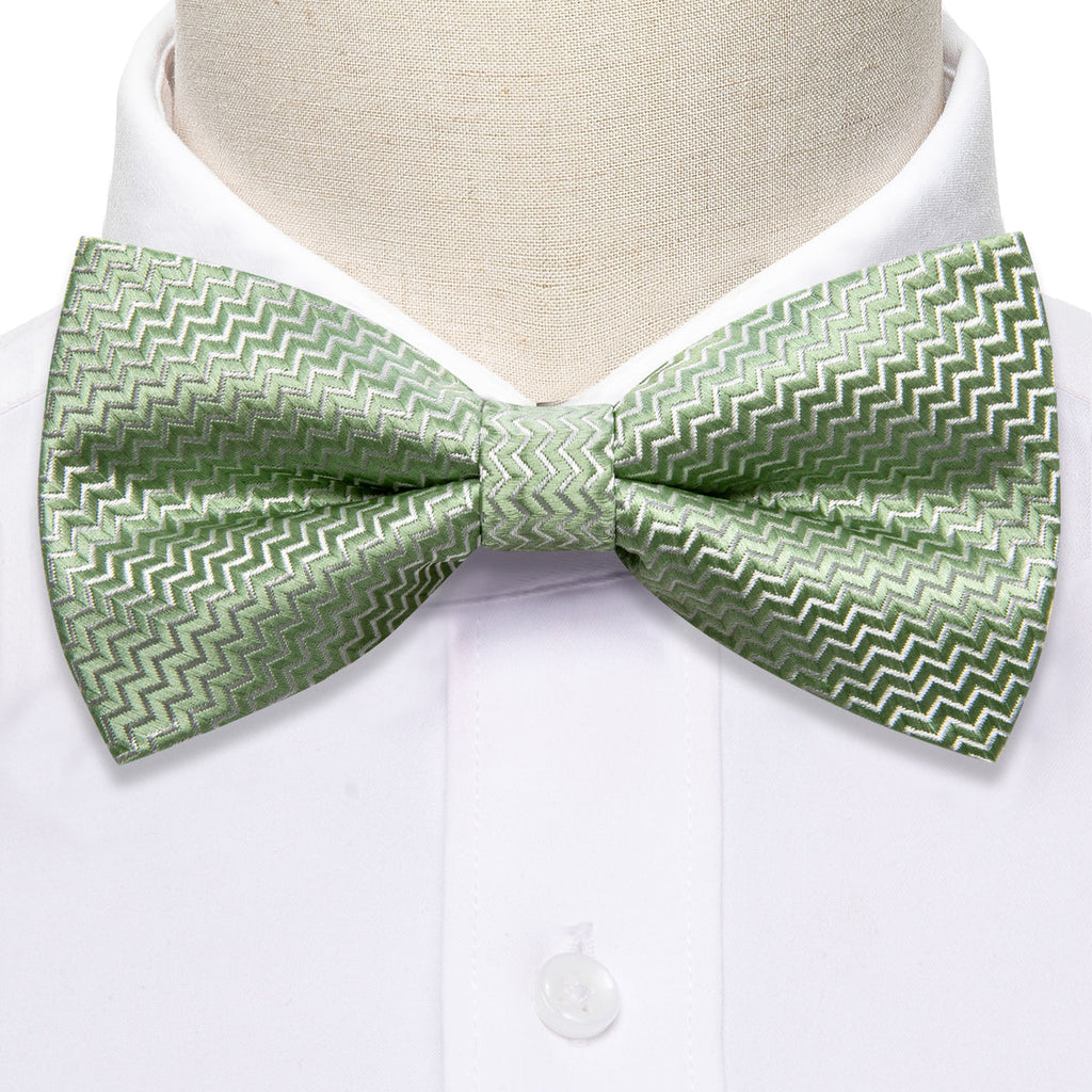 Green Curve Bow Tie Set - GentCrest - View 5
