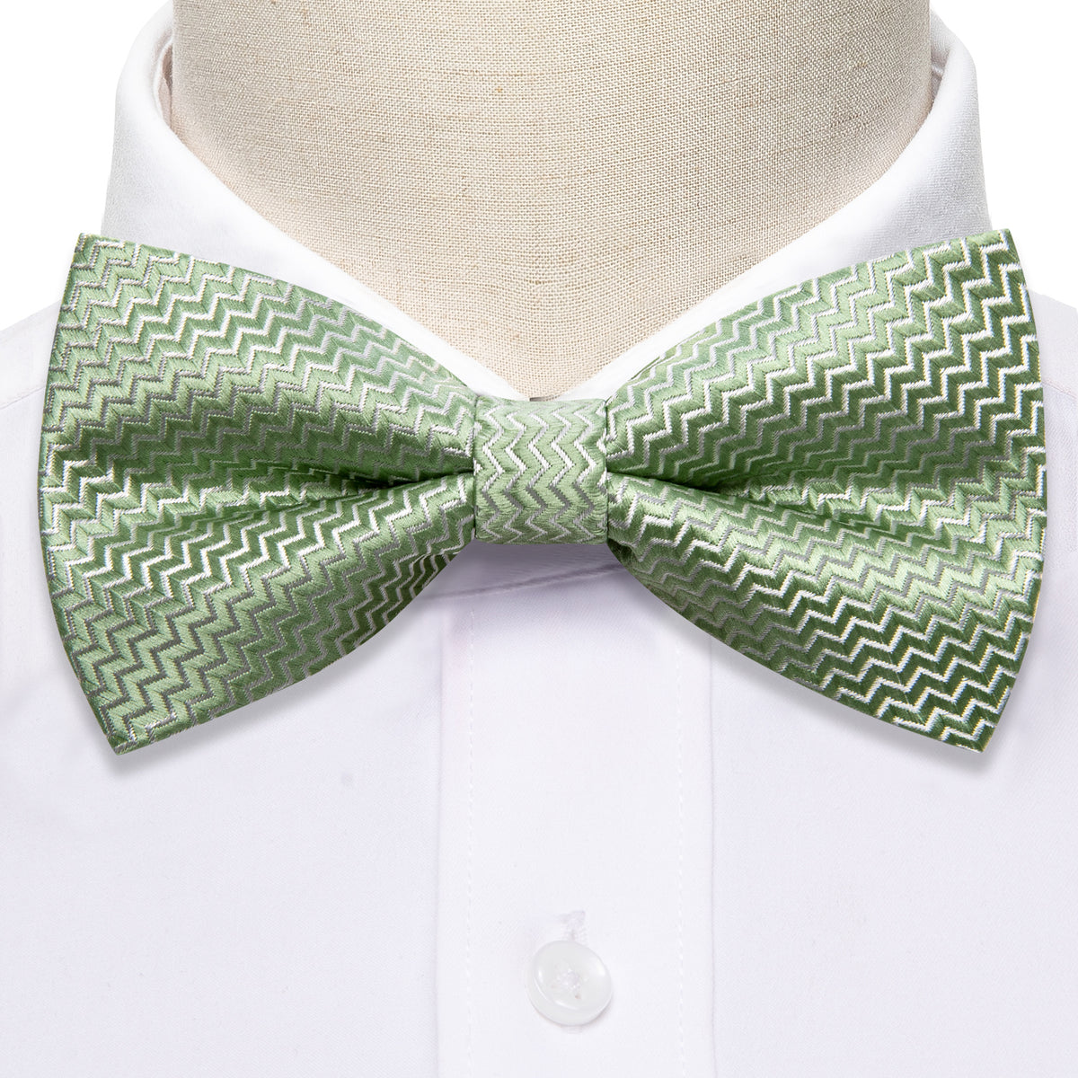 Green Curve Bow Tie Set - GentCrest - View 5