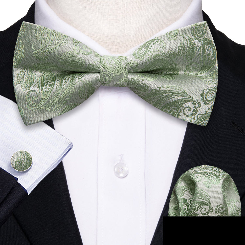 GentCrest Green Paisley Bowtie Set - Image 1