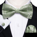 GentCrest Green Paisley Bowtie Set - Image 1