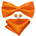 Orange Curve Bow Tie Set - GentCrest