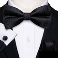 GentCrest Black Textured Bowtie Set - Image 1