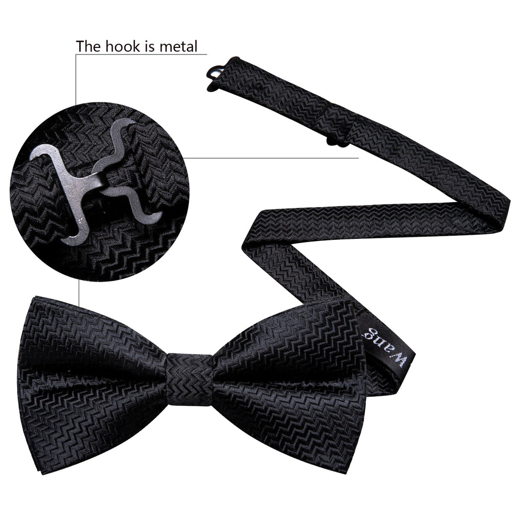 GentCrest Black Textured Bowtie Set - Image 5