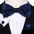 Salvia Blue Paisley Bow Tie Set - GentCrest