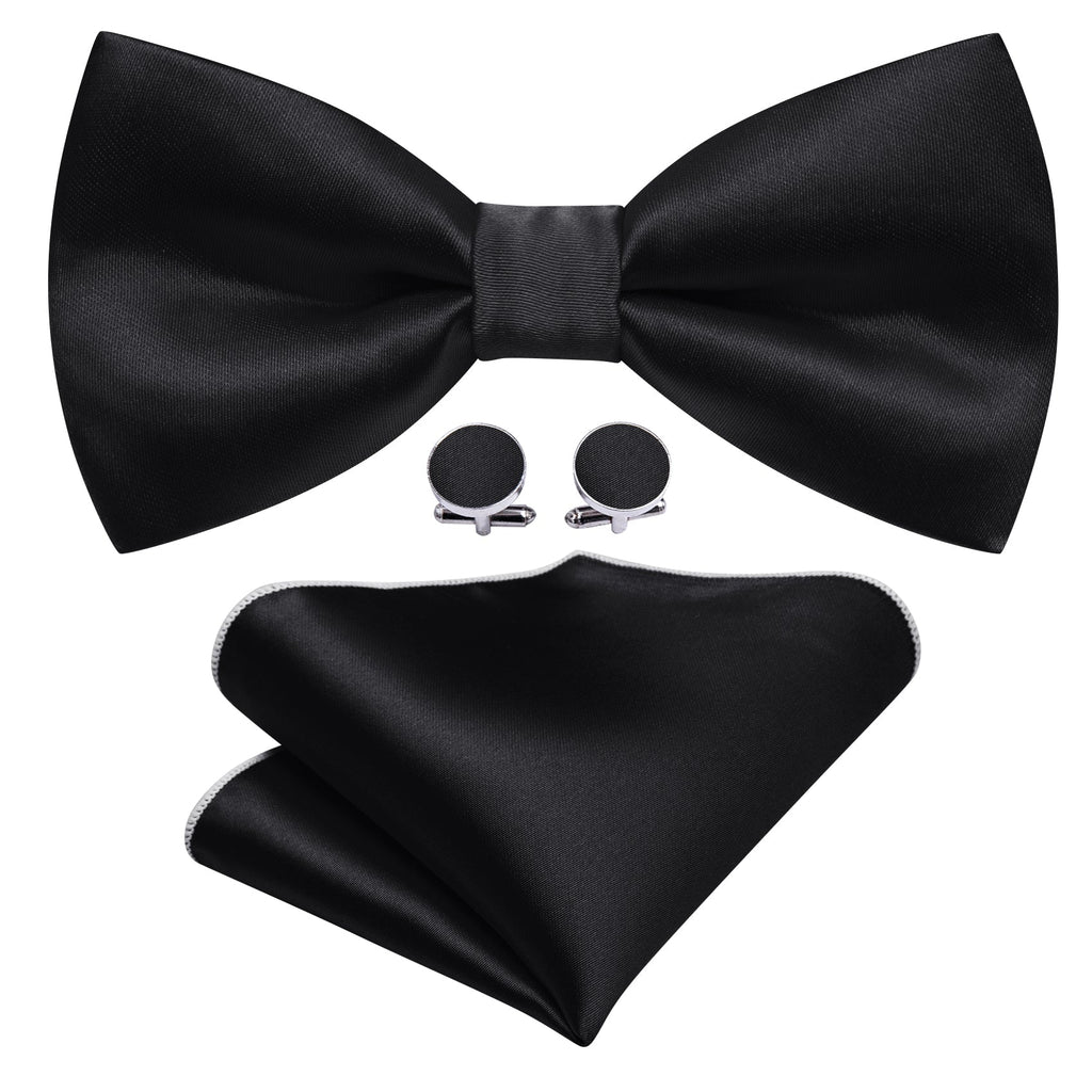 GentCrest Black Solid Bowtie Set - Image 2