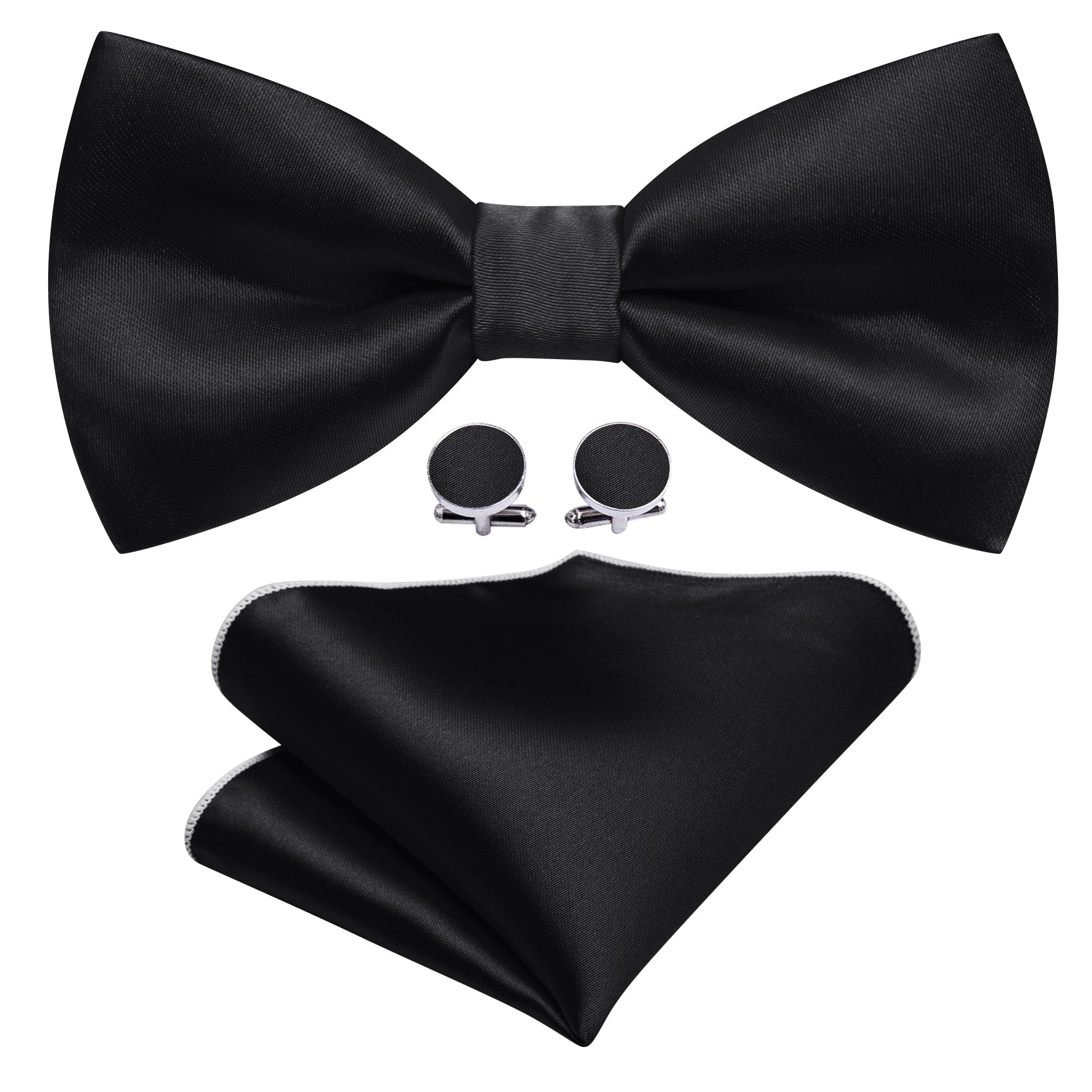 GentCrest Black Solid Bowtie Set - Image 2