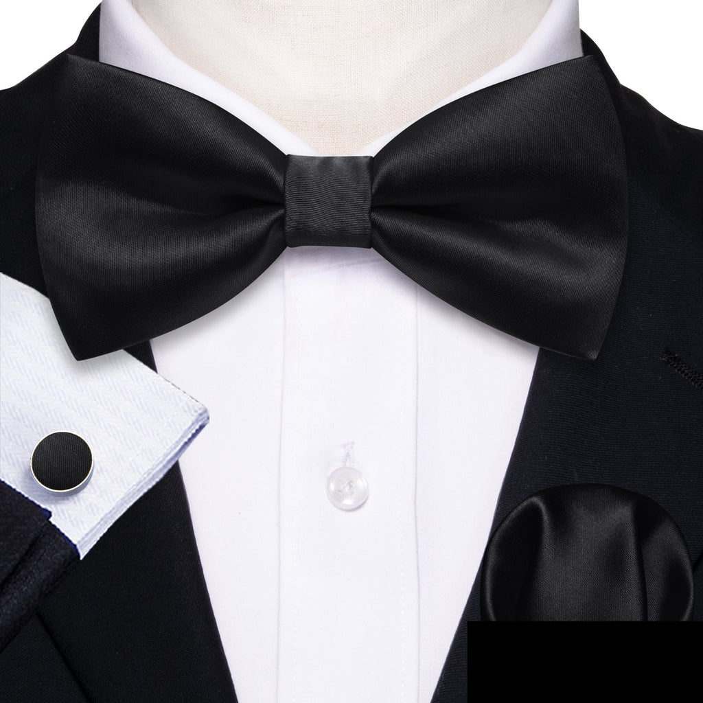 GentCrest Black Solid Bowtie Set - Image 1