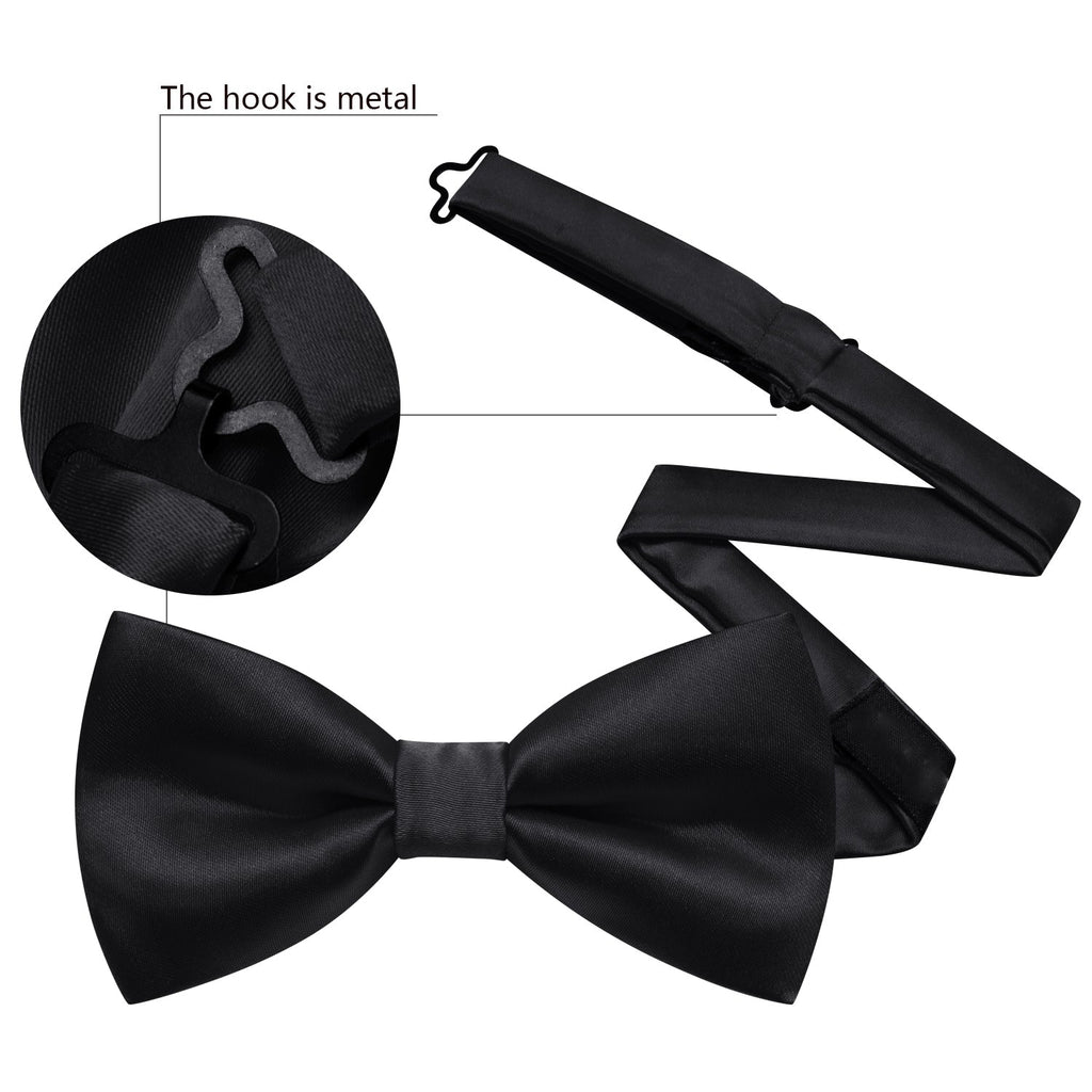 GentCrest Black Solid Bowtie Set - Image 5