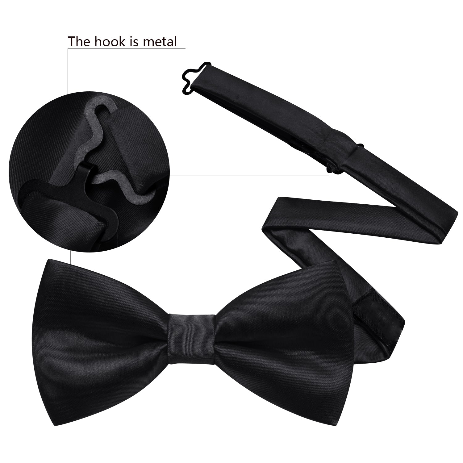 GentCrest Black Solid Bowtie Set - Image 5
